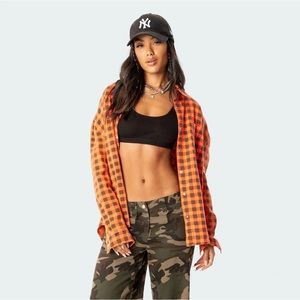 Orange Flannel Shirt XS